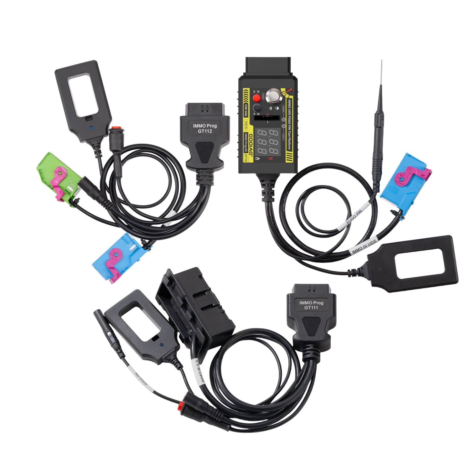 2025 GODIAG VAG Test Platforms GT112 K-Line with GT111 CAN-Bus and GT110 CAN-Bus UDS With Pogo Pin For VAG 2nd/3rd/3.5th/4th Generation Dashboard IMMO