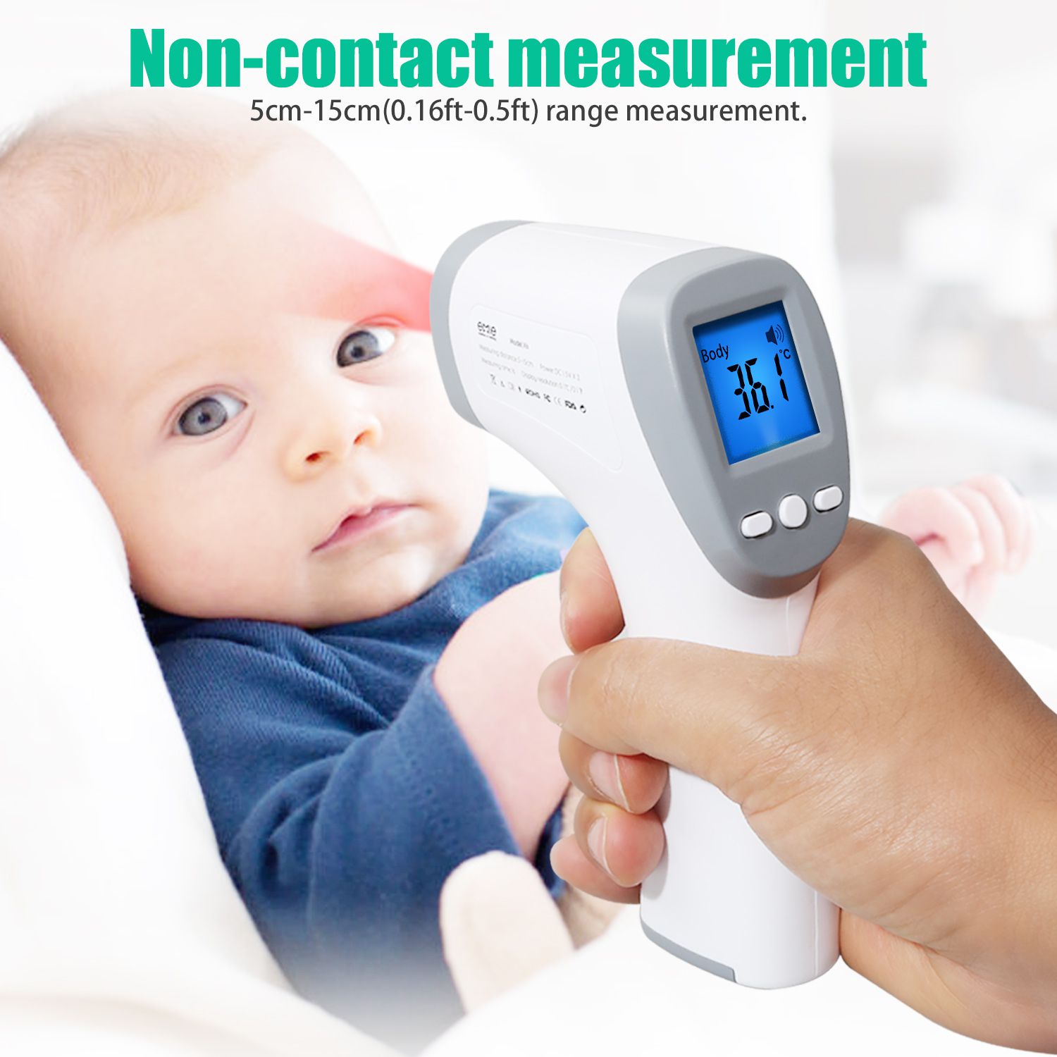 Infrared Thermometer Medical Grade ±0.2℃ Super-Precison Baby Adult Forehead Non-contact LCD IR Temperature Measurement