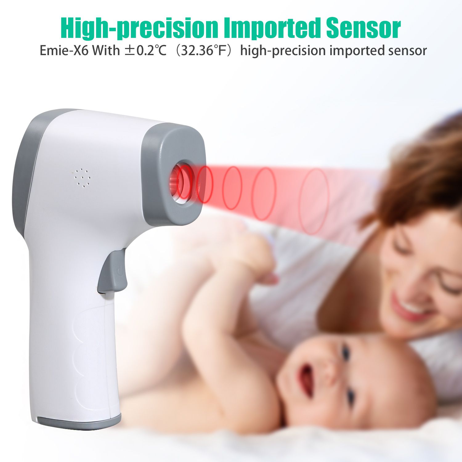 Infrared Thermometer Medical Grade ±0.2℃ Super-Precison Baby Adult Forehead Non-contact LCD IR Temperature Measurement