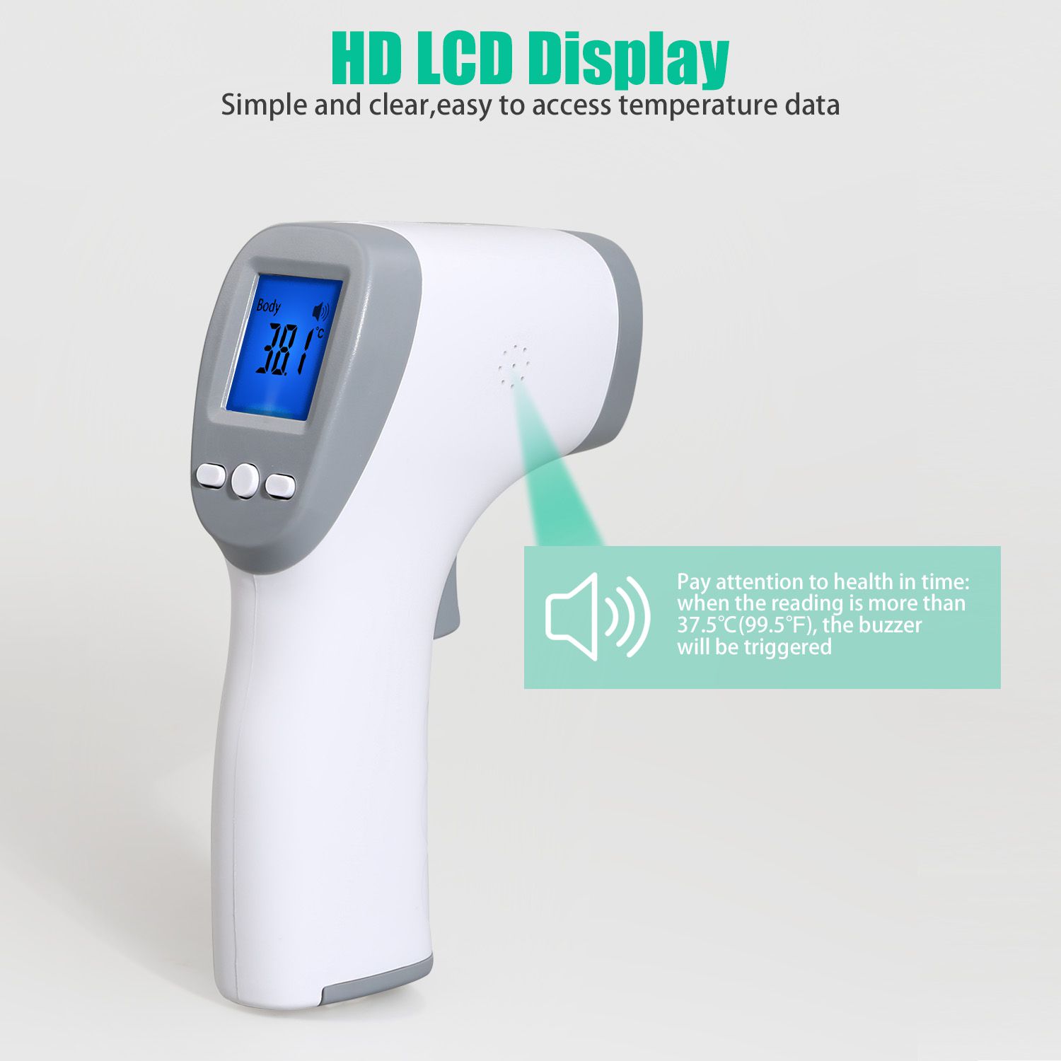 Infrared Thermometer Medical Grade ±0.2℃ Super-Precison Baby Adult Forehead Non-contact LCD IR Temperature Measurement