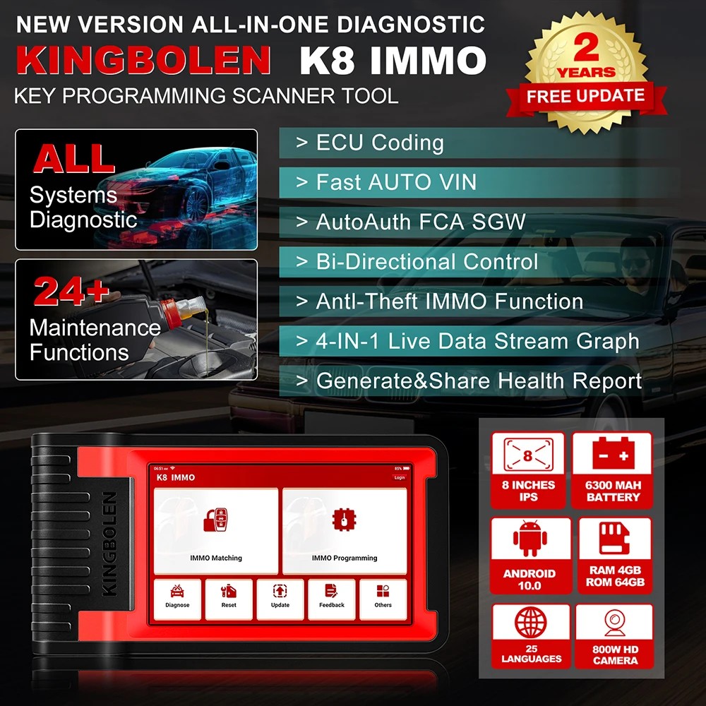 K8 IMMO Key Programming Tool Car Immobilizer programmer All System diagnostic Tools pk LAUNCH IMMO Elite X-PROG 3