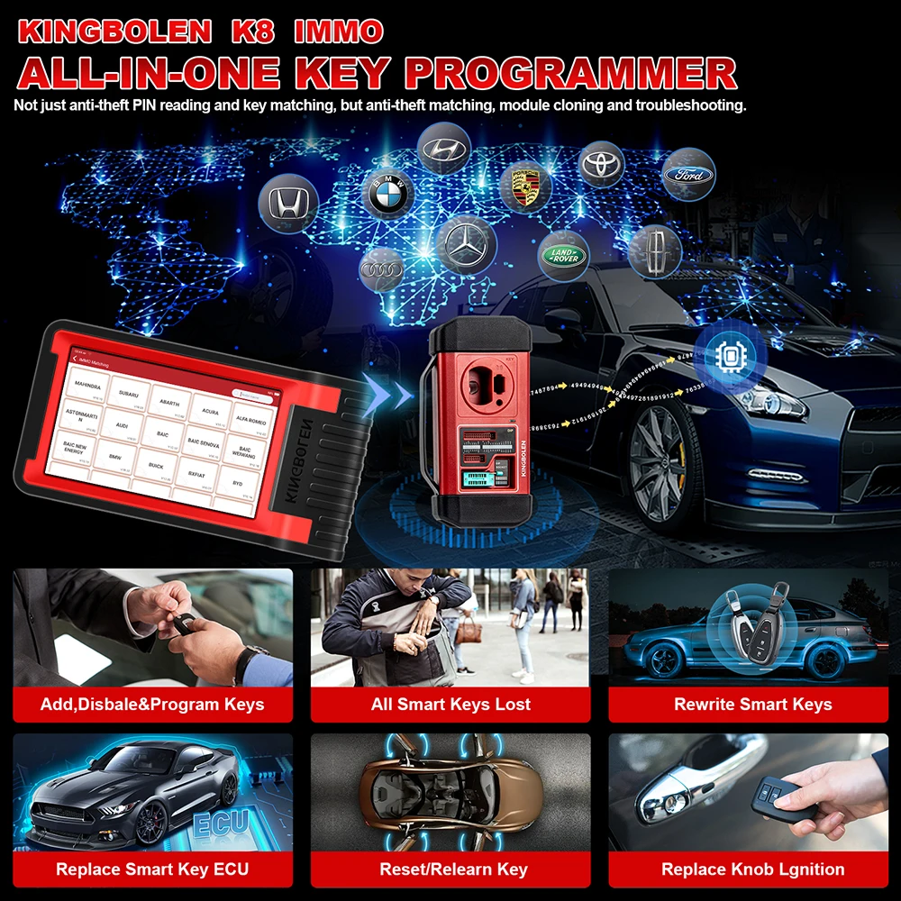 K8 IMMO Key Programming Tool Car Immobilizer programmer All System diagnostic Tools pk LAUNCH IMMO Elite X-PROG 3