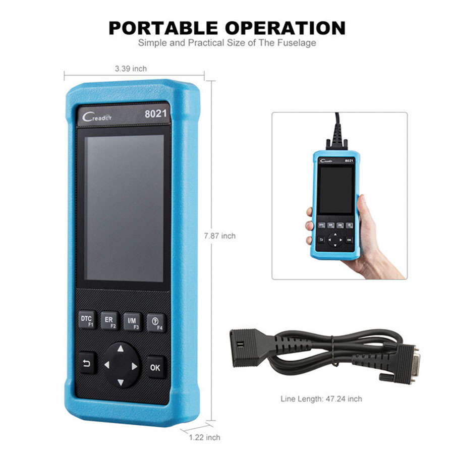 Launch DIY Scanner CReader 8021 Full OBD2 diagnostic Scanner OBD+ABS+SRS+Oil+EPB+BMS+SAS+DPF