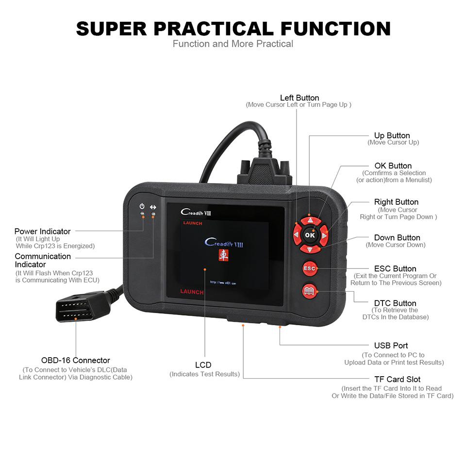 Launch Creader VIII Auto Code Reader Scanner