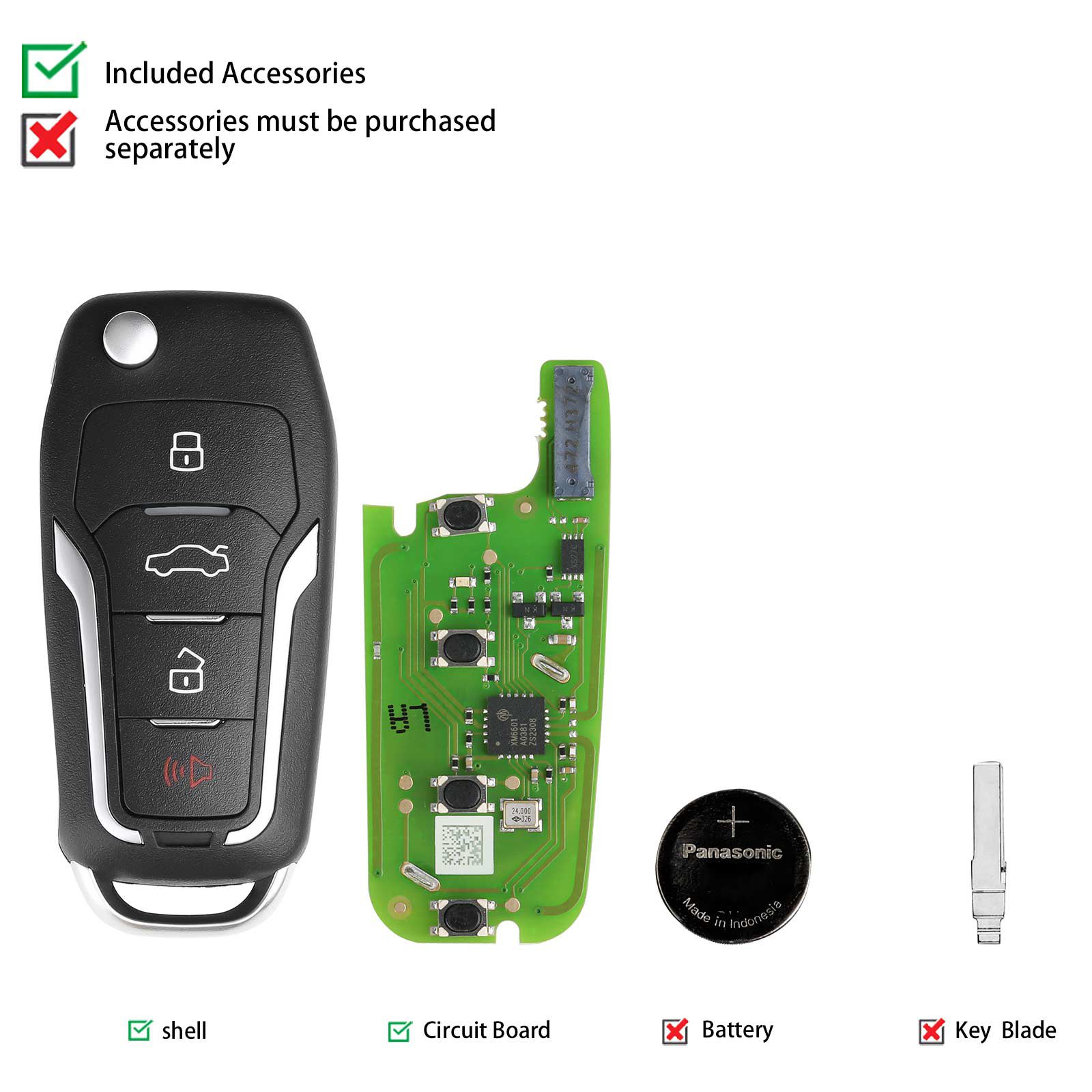 Launch LE4-FRD-01 LE-Ford Super Chip Smart Key (Folding 4 Buttons) 5pcs/lot