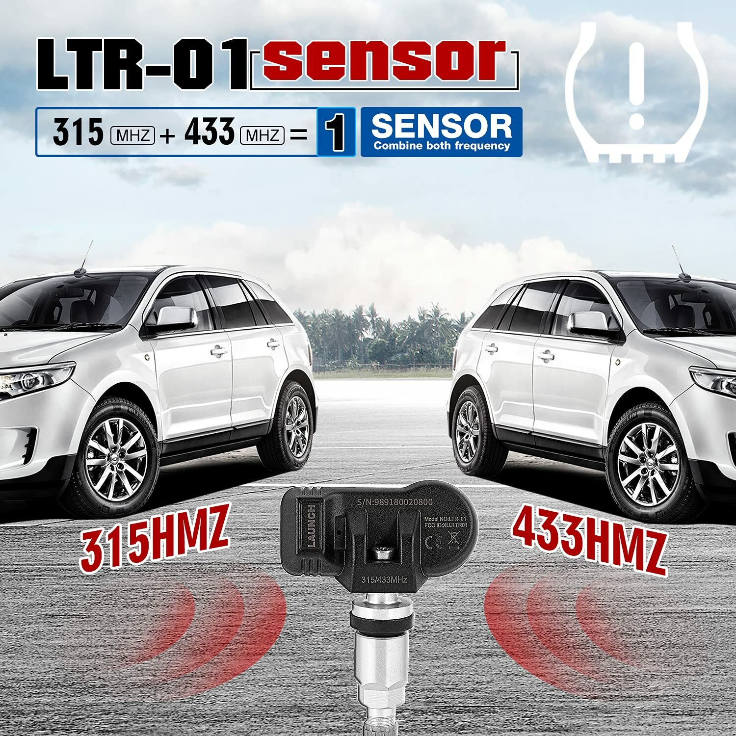 LAUNCH LTR-01 RF Sensor 315MHz & 433MHz 2 in 1 TPMS Sensor Tool Programmable