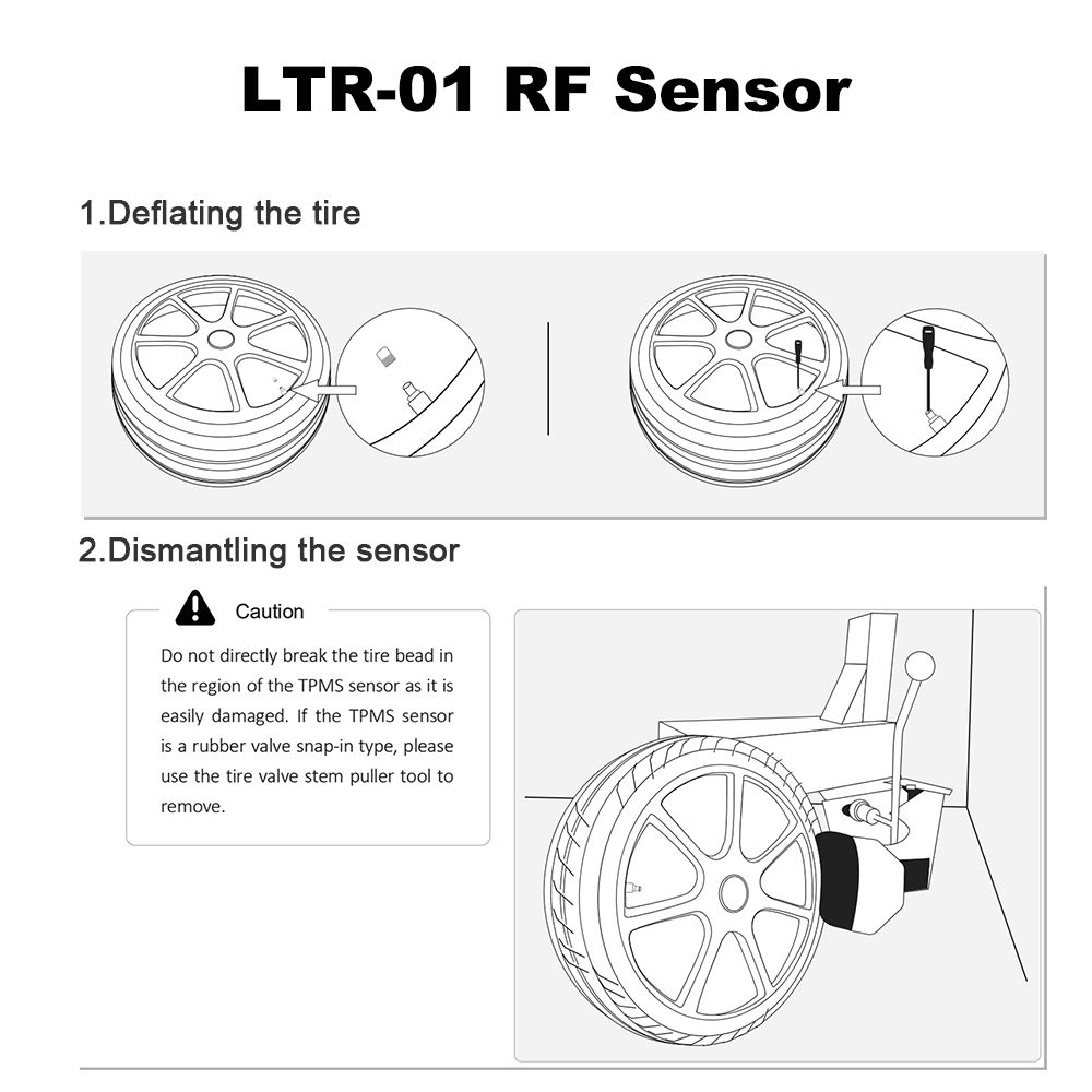 4pcs LAUNCH LTR-03 RF Sensor 315MHz & 433MHz TPMS Sensor Tool Metal & Rubber Free Shipping