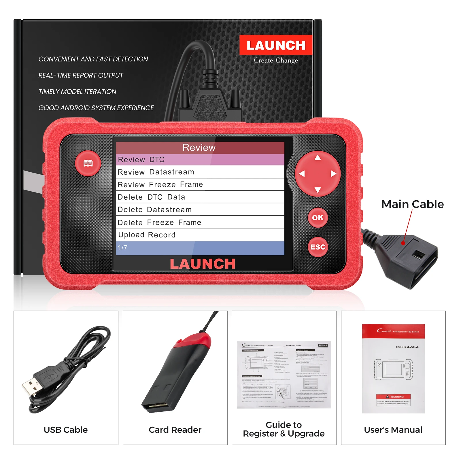 LAUNCH X431 CRP123 V2.0 Plus OBD2 Scanner All Systems Car Diagnostic Tools Oil SAS ETC Service Code Reader Lifetime Free Update