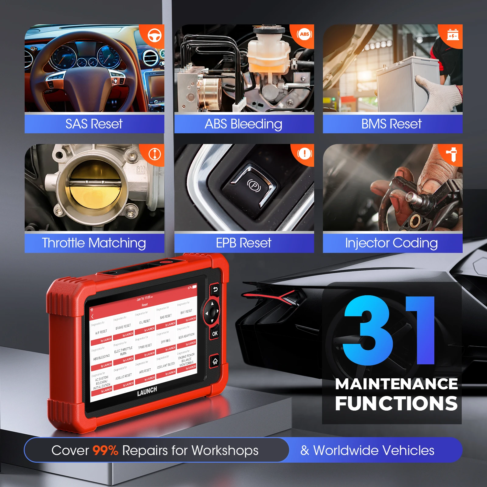 LAUNCH X431 CRP919X OBD2 Scanner Automotive Diagnostic Tools Car Support CANFD DOIP ECU Coding