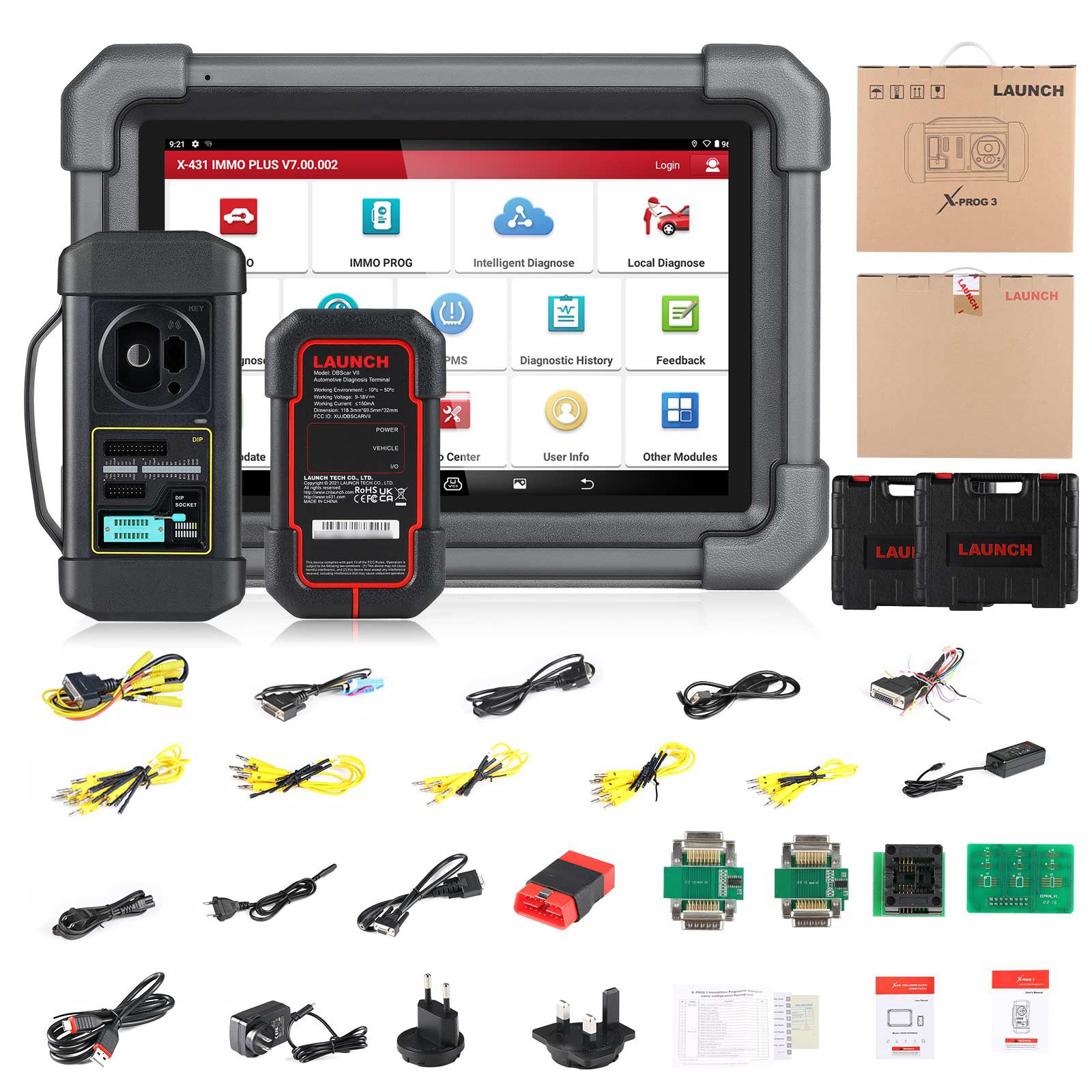 2024 Launch X431 IMMO Plus Key Programmer 3-in-1 IMMO Clone Diagnostics Functions Global Version