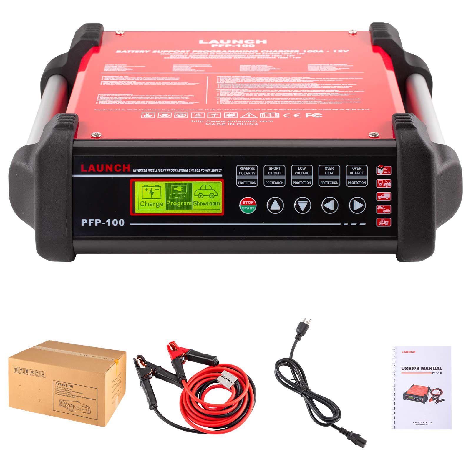 2025 LAUNCH PFP-100 Programming Flash Power Advanced Diagnostic Battery Charger And Maintainer for Vehicles, Cars, Trucks, Boats, Tractors, Buses