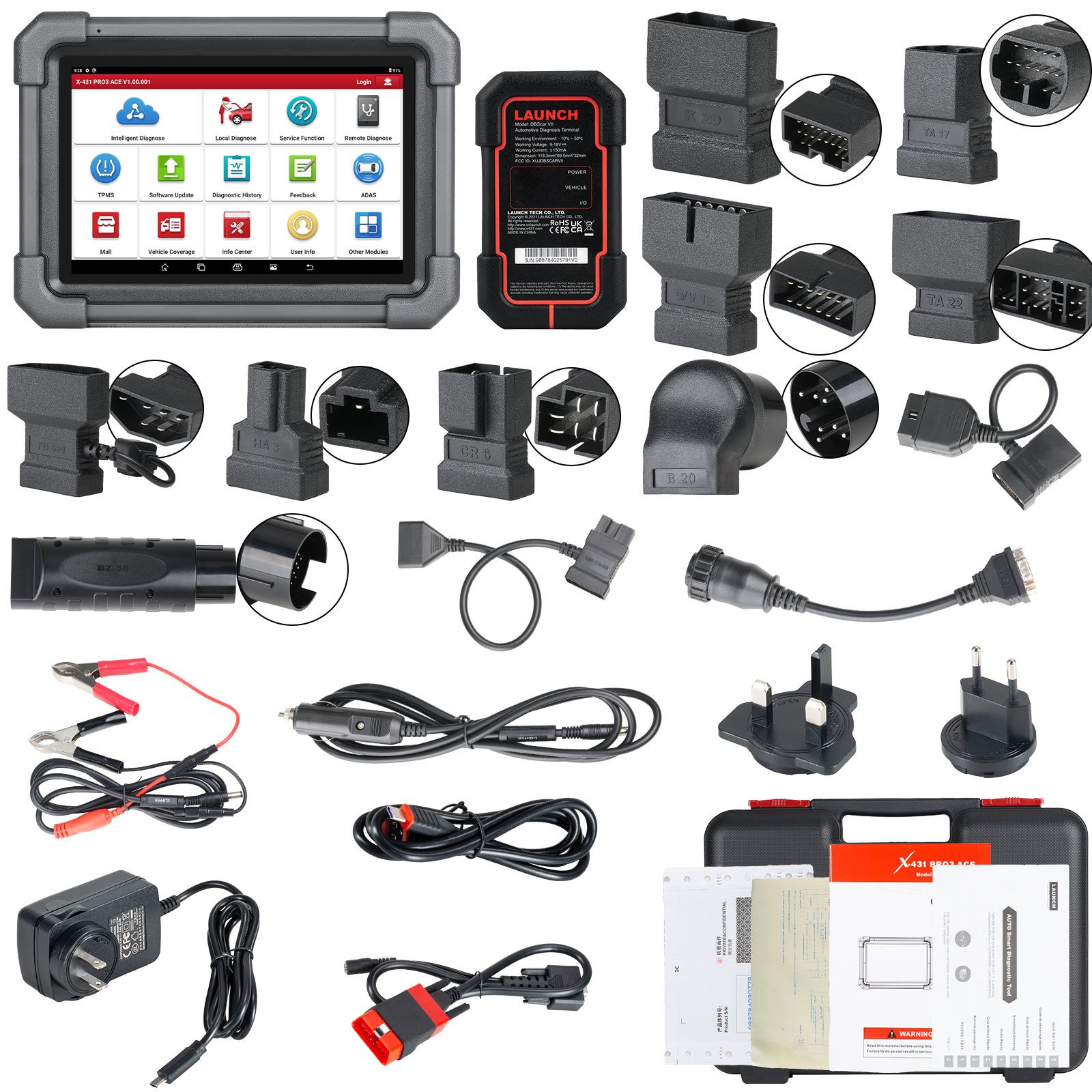 2025 Launch X431 PRO3 ACE Diagnostic Tool Supports Online ECU Coding Topology Map CANFD DoIP SGW 38+ Service Functions