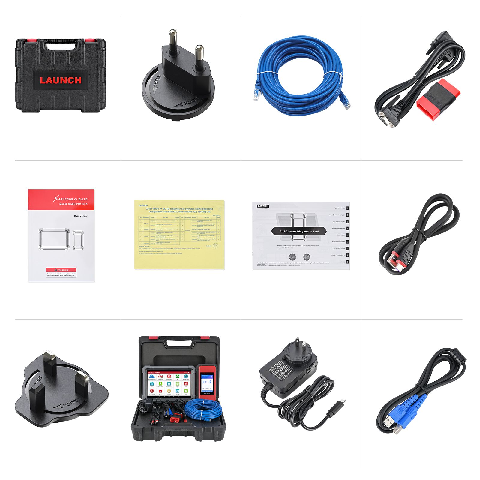 Launch X431 PRO3 V+ Elite Bi-Directional Diagnostic Tool 10.1'' with SmartLink 2.0 Support Topology Mapping, ECU Coding