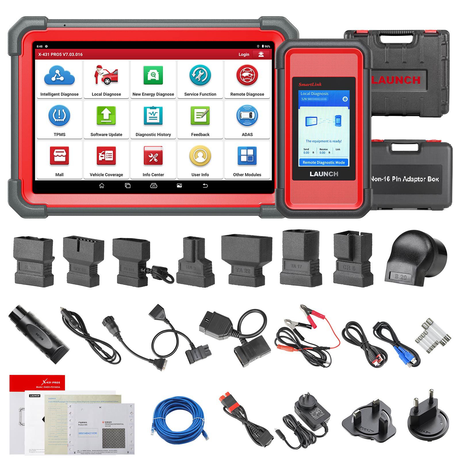 2025 LAUNCH X431 PRO5 PRO 5 with J2534 Smartlink 2.0 Bi-directional Diagnostic Tool CANFD DoIP HD Supports Online Programming and Topology Mapping