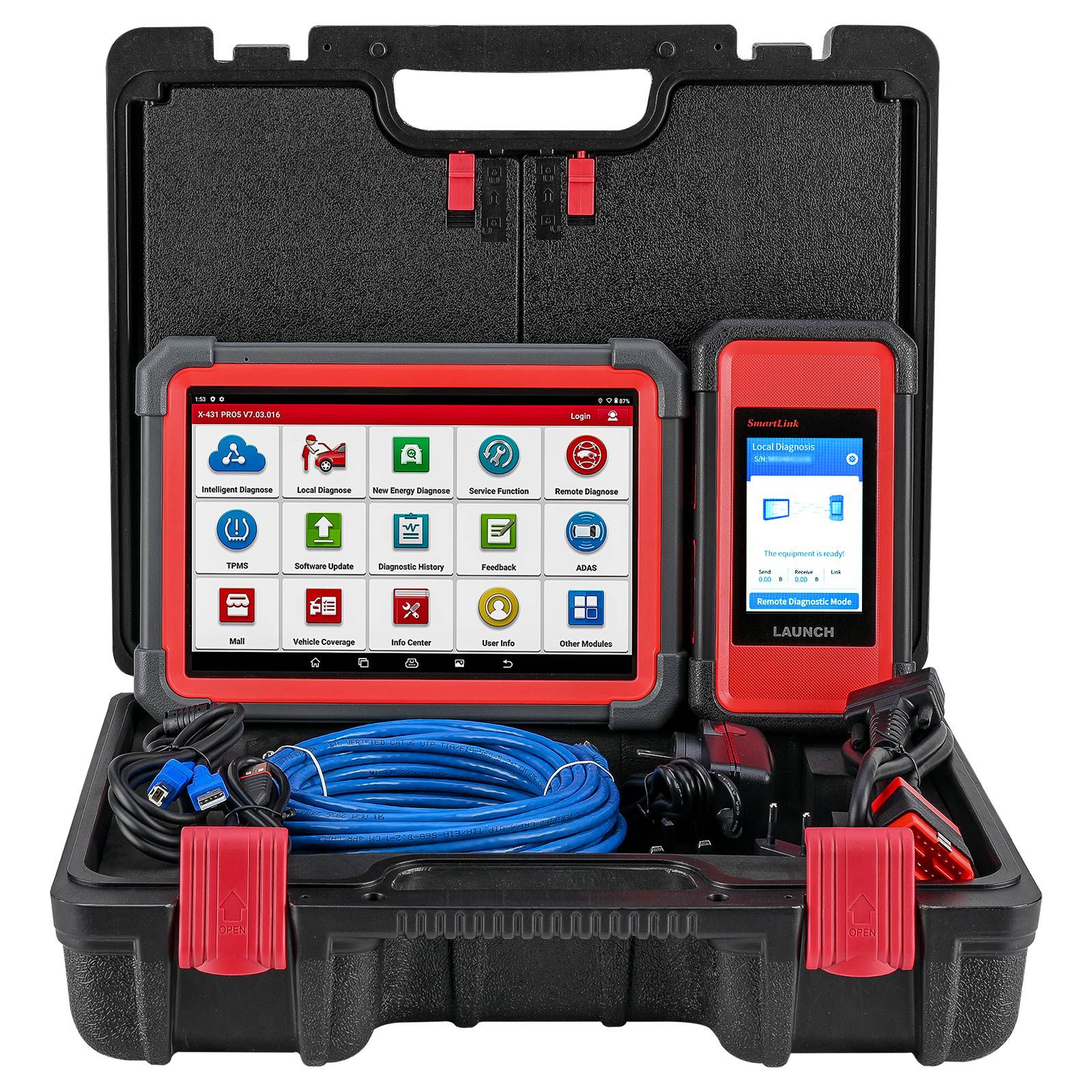 2025 LAUNCH X431 PRO5 PRO 5 with J2534 Smartlink 2.0 Bi-directional Diagnostic Tool CANFD DoIP HD Supports Online Programming and Topology Mapping