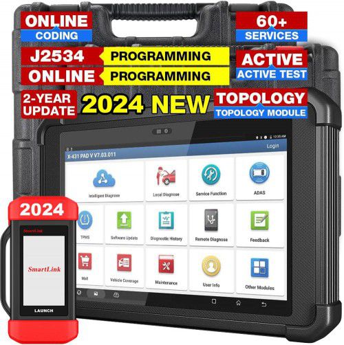 2025 Launch X431 PAD V Elite J2534 Tool With New Smartlink C Support ECU/ECM Online Program Topology Map CANFD/DoIP and 60+ Services