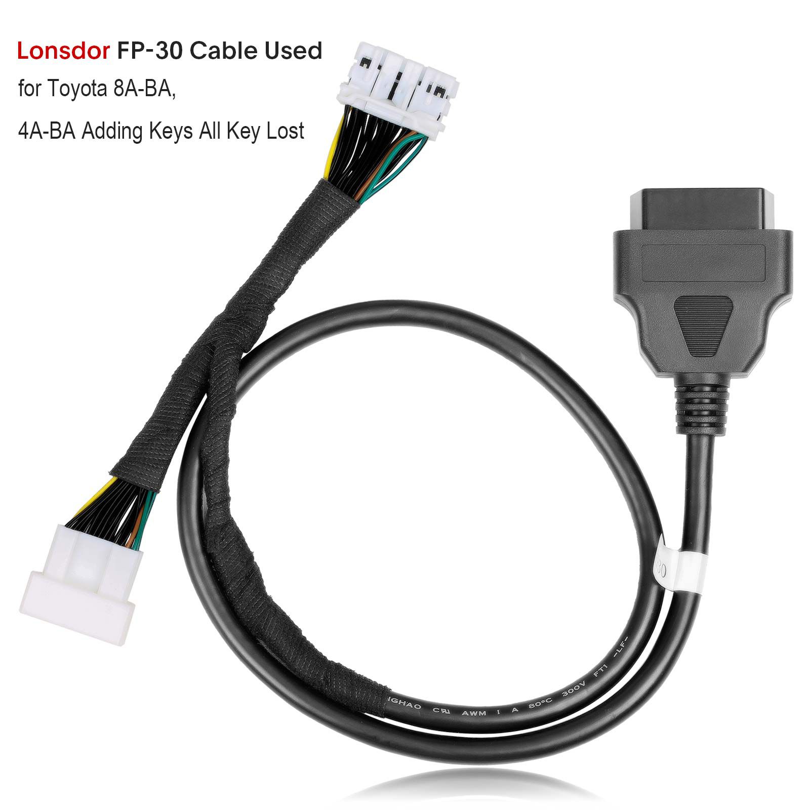 Newest Lonsdor FP30 30 PIN Cable for Toyota 2022- 8A-BA and 4A Proximity without PIN Code Works with K518ISE K518S