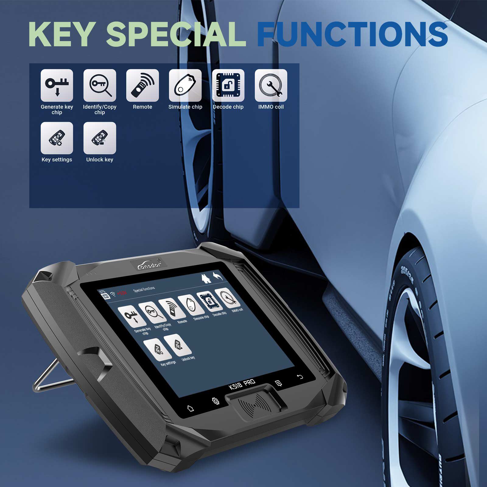 2025 Lonsdor K518 PRO Full Version All In One Key Programmer with 2pcs LT20, Toyota FP30 Cable, Nissan 40 BCM Cable JCD JLR and ADP Adapter