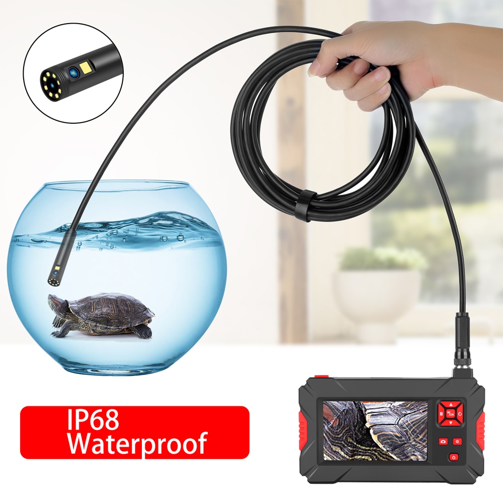 New Dual Lens Industrial Endoscope HD Camera 1080p Boroscope Pipe Inspection Camera  with 4.3 inch Hard cable