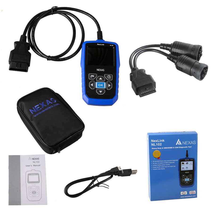 NexLink NL102 Heavy Duty And OBD/EOBD+CAN Diagnostic Tool