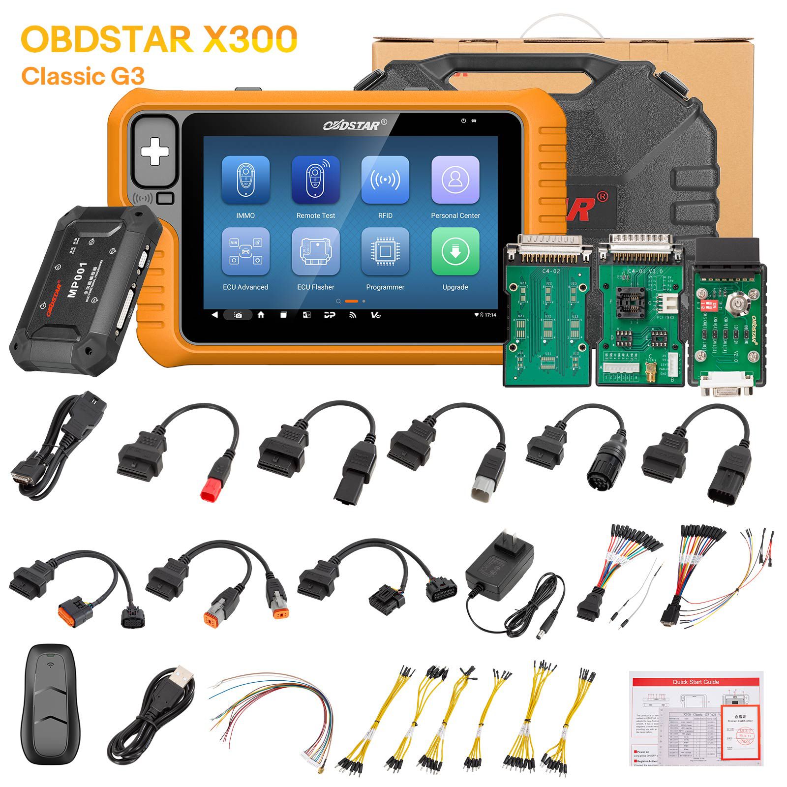 2024 OBDSTAR X300 Classic G3 Full Version Support Cluster Calibration, ECU Flasher, Airbag Reset, Test Platform For Car/ HD/ E-Car/ Moto/ Marine