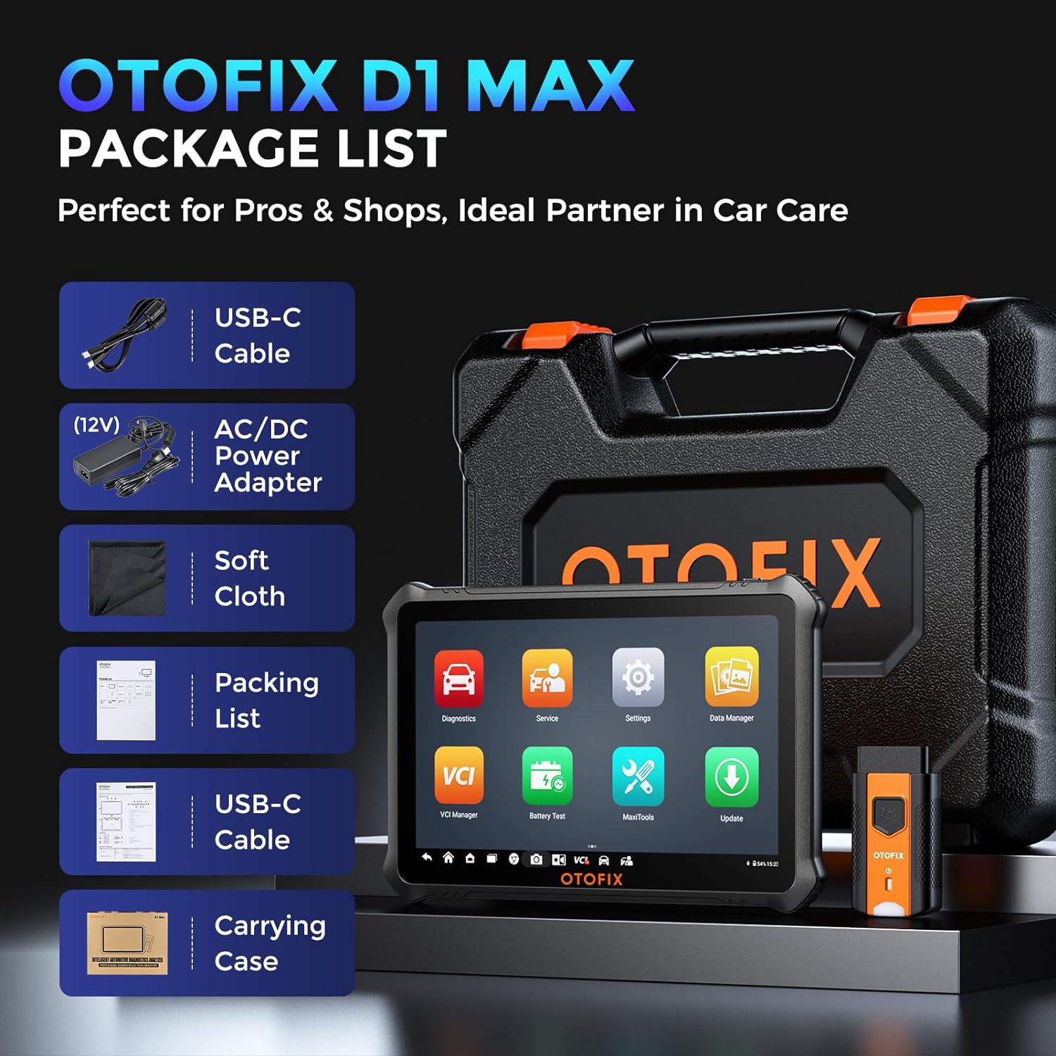 2024 OTOFIX D1 MAX Full System Diagnostics Bi-Directional Scanner Support ECU Coding DoIP & CAN FD 40+ Services