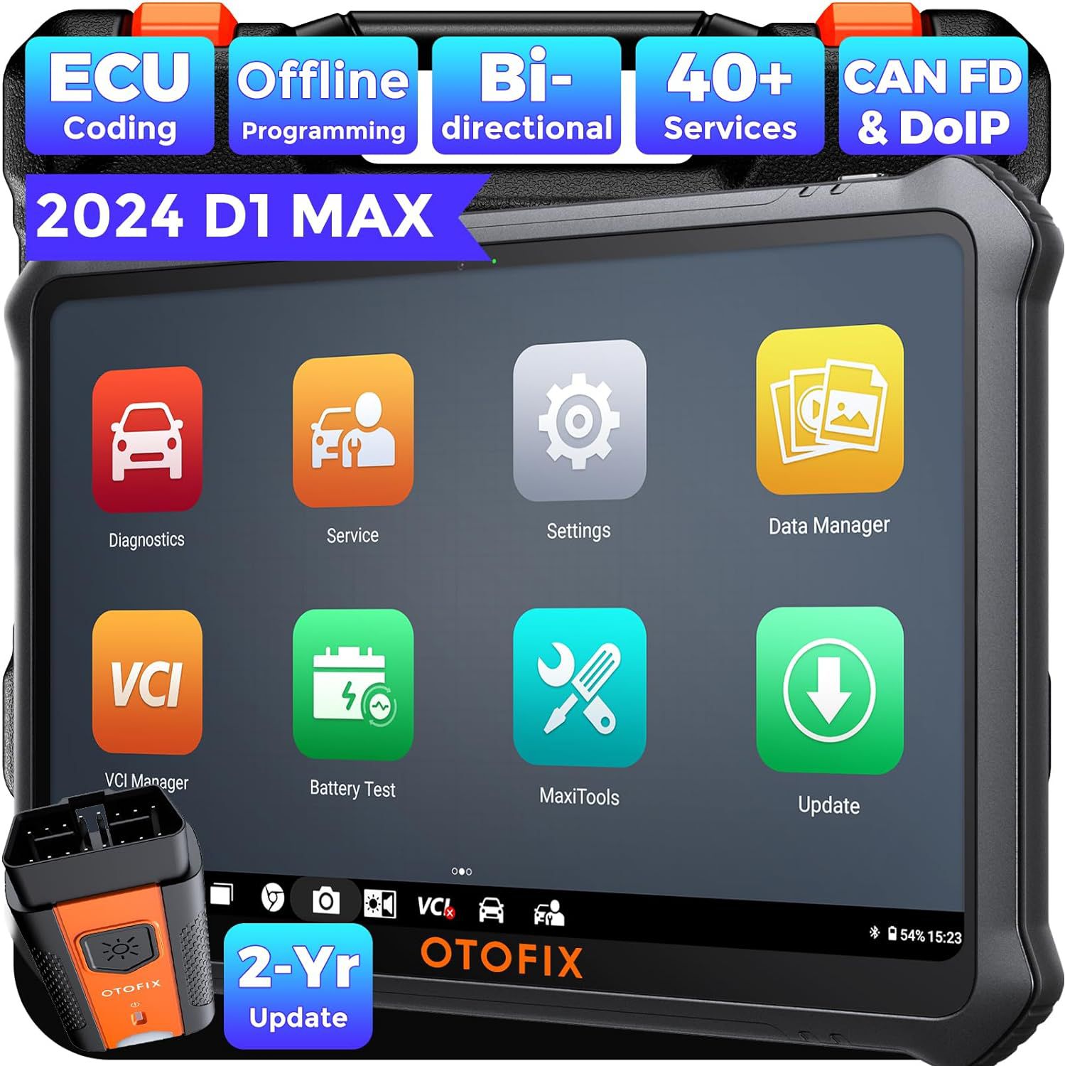 2024 OTOFIX D1 MAX Full System Diagnostics Bi-Directional Scanner Support ECU Coding DoIP & CAN FD 40+ Services