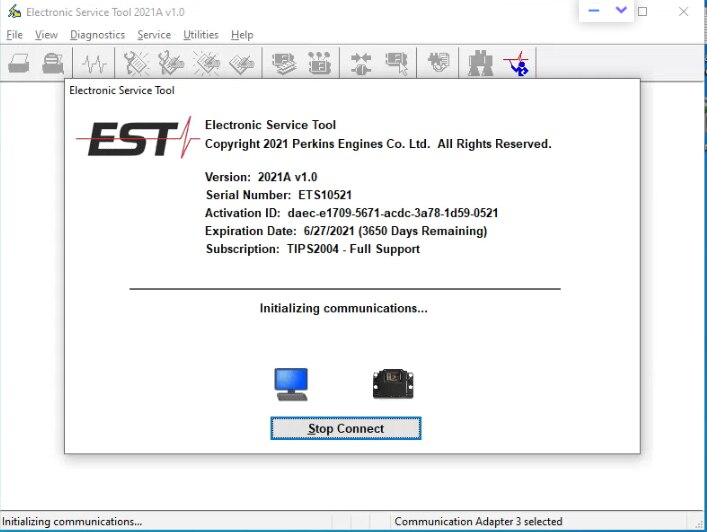 Full Function 2021B for Perkins EST Electronic Service Tool Diagnostic Software +one PC Activation