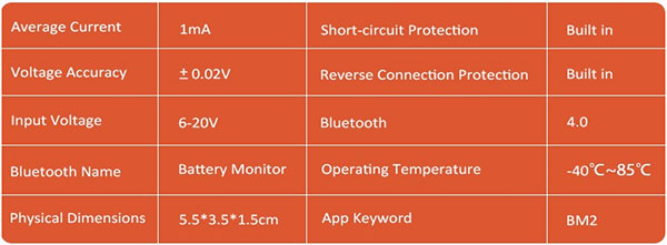 QUICKLYNKS Battery Monitor BM2​​ Bluetooth 4.0 Device Car 12V Battery Tester