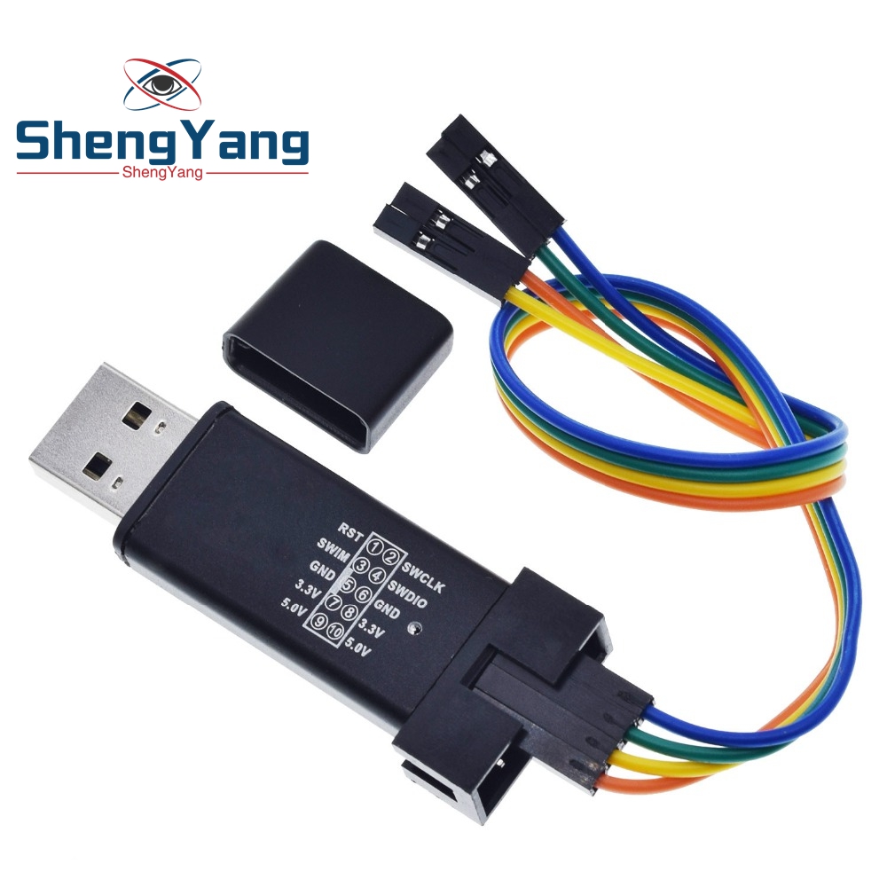 1Set ST LINK Stlink ST-Link V2 Mini STM8 STM32 Simulator Download Programmer Programming With Cover DuPont Cable ST Link V2