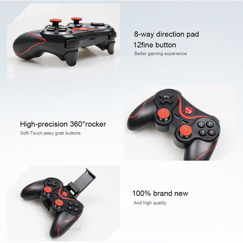 T3 X3 Wireless Joystick Gamepad PC Game Controller Support Bluetooth BT3.0 Joystick For Mobile Phone Tablet TV Box Holder