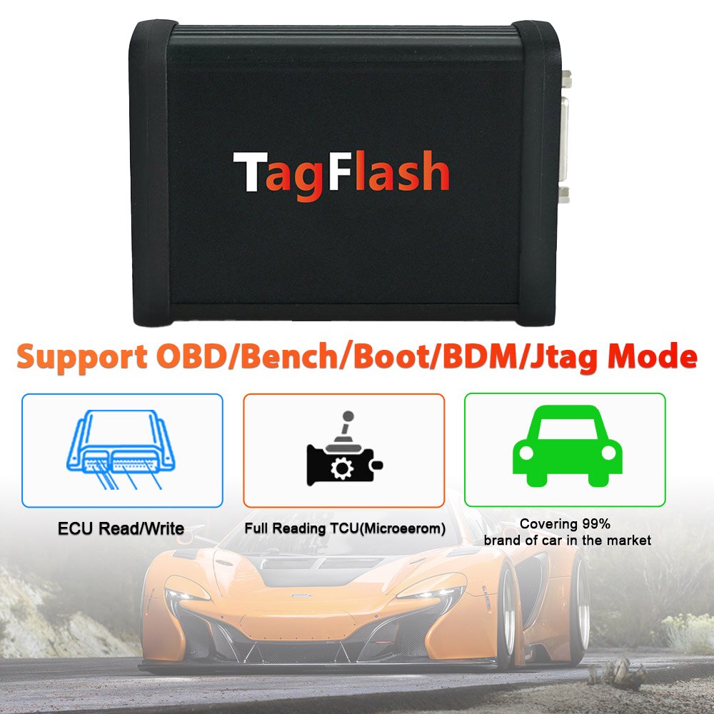 Newest TagFlash ECU Programmer Support OBD/BENCH/BOOT/BDM/ JTAG Mode Full Read TCU For Car Truck Motorbike Chip Tuning Tool