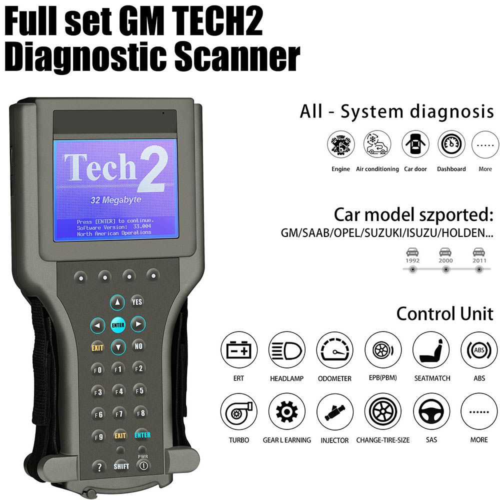 Tech2 Diagnostic Scanner For GM/Saab/Opel/Isuzu/Suzuki/Holden with TIS2000 Software Full Package in Carton Box