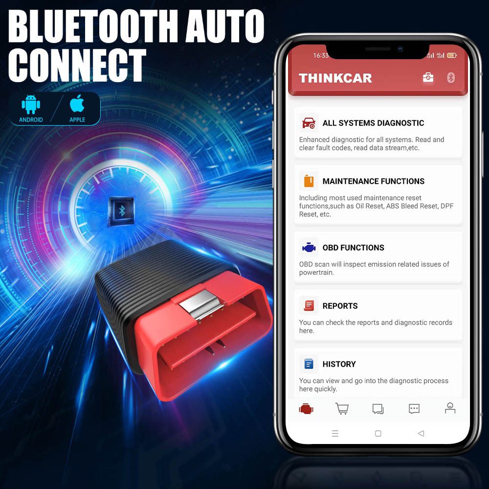  ThinkCar 2 ThinkDriver Bluetooth Full System OBD2 Scanner for iOS Android