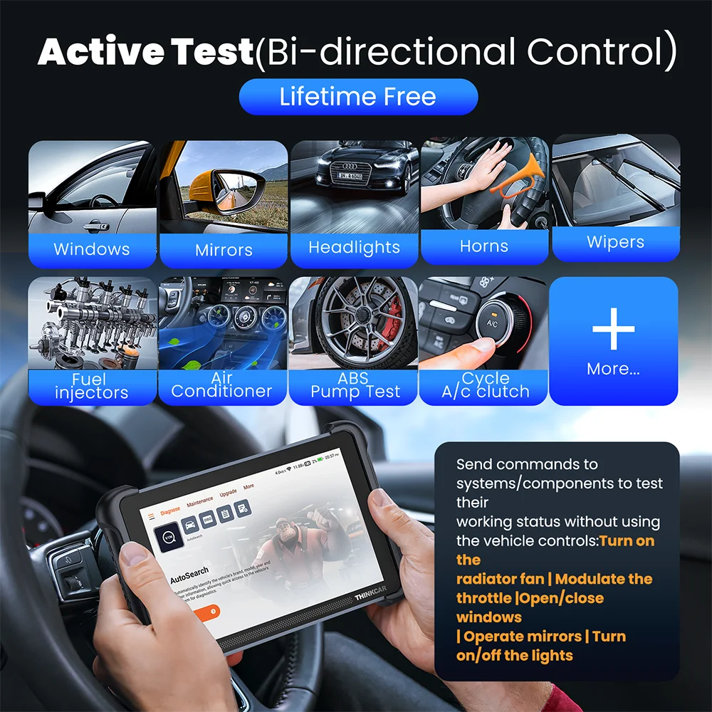 THINKCAR THINKSCAN 689BT Professional Car Diagnostic Tool CANFD DOIP Bi-directional ECU Coding 34 Reset Full System Obd2 Scanner