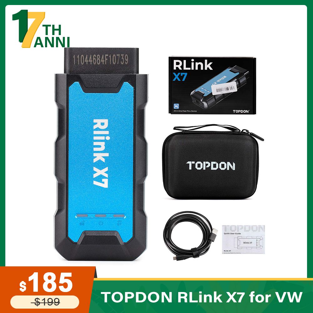 2024 TOPDON Rlink X7 for Volkswagen Support CANFD DOIP Online ECU Programming ECU Coding Key Programming Full System Diagnostics