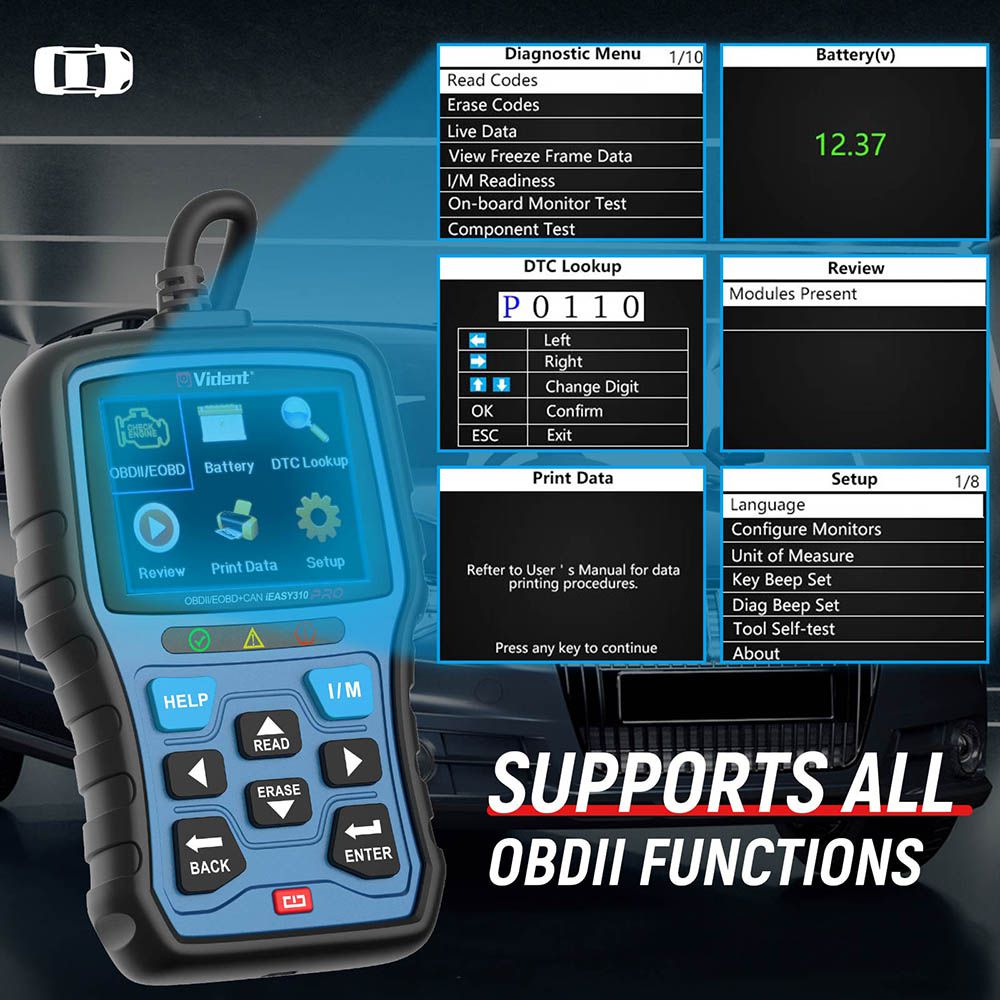 Vident iEasy310Pro CAN OBDII/EOBD Code Reader Multi-languages