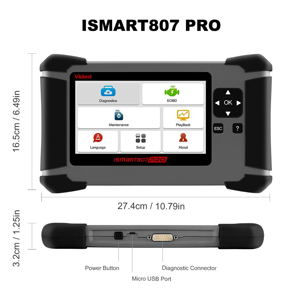  Vident iSmart 807 Pro All System OBD OBDII Scanner All Makes Diagnostic Tool  With 25+ Special Function DPF ABS AIRBAG OIL LIFE RESET