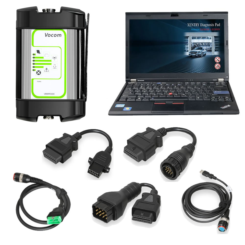 Volvo 88890300 Vocom Interface with Lenovo X230 Laptop for Volvo/Renault/UD/Mack Truck Diagnose Round Interface