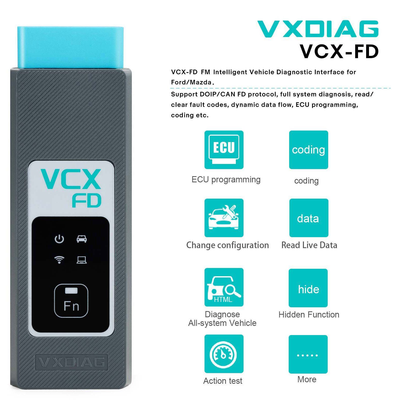 2025 VXDIAG VCX-FD FM Intelligent Vehicle Diagnostic Interface for Ford/Mazda Diagnostic Tool