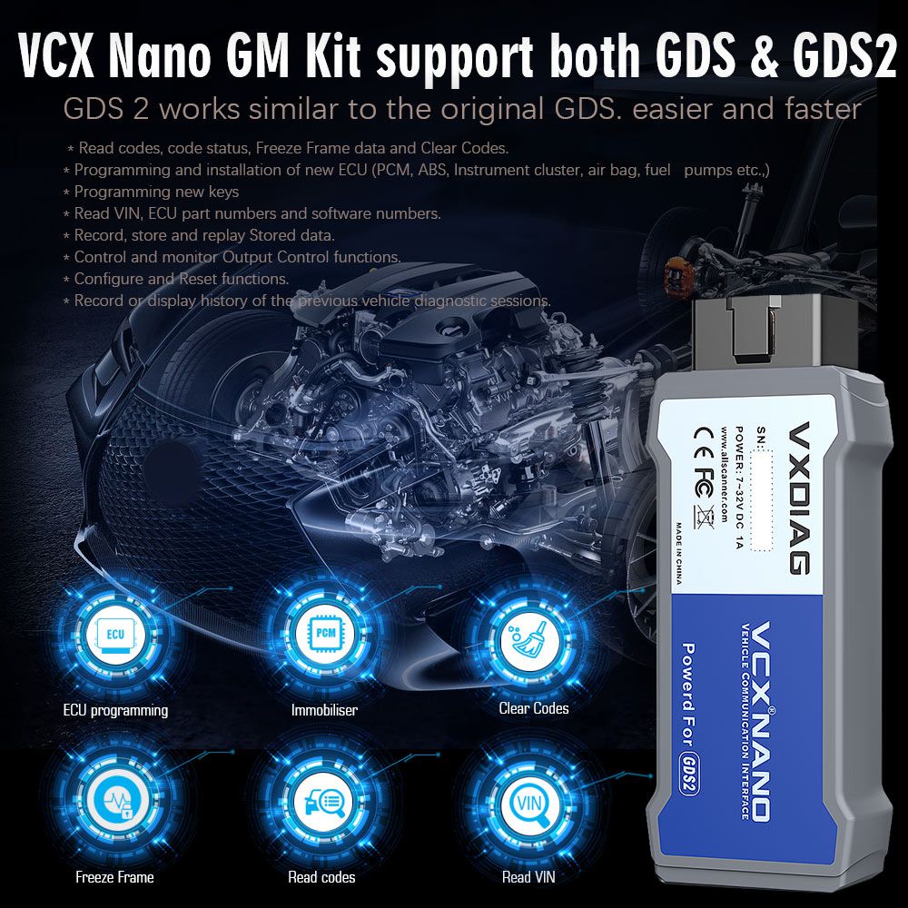 USB Version VXDIAG VCX Nano for GM/OPEL GDS2 V2022.05 Tech2WIN 16.02.24 Diagnostic Tool