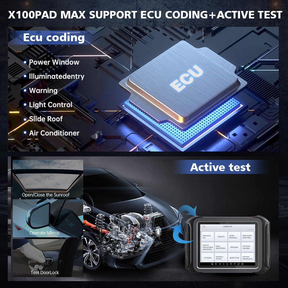 Xtool X100 Max X100 PAD钥匙编程器IMMO OE-Level所有系统诊断，ECU编码30+服务，KC501 KS01/02所有钥匙丢失