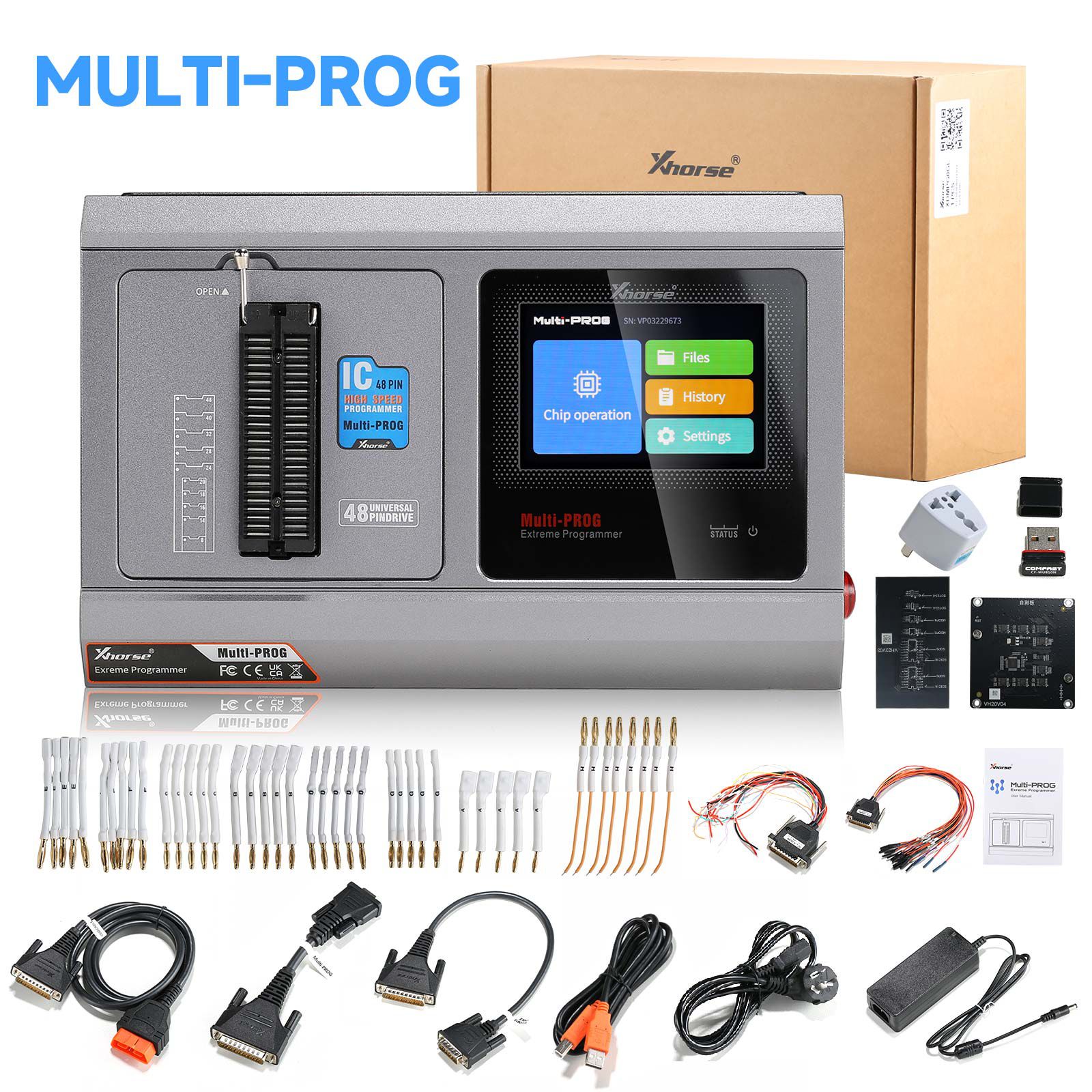 Xhorse Multi Prog Multi-Prog Programmer with VH24 VH29 VH30 VH31 Adapters and MQB48 XDNPM3GL 13 Full Set Adapters