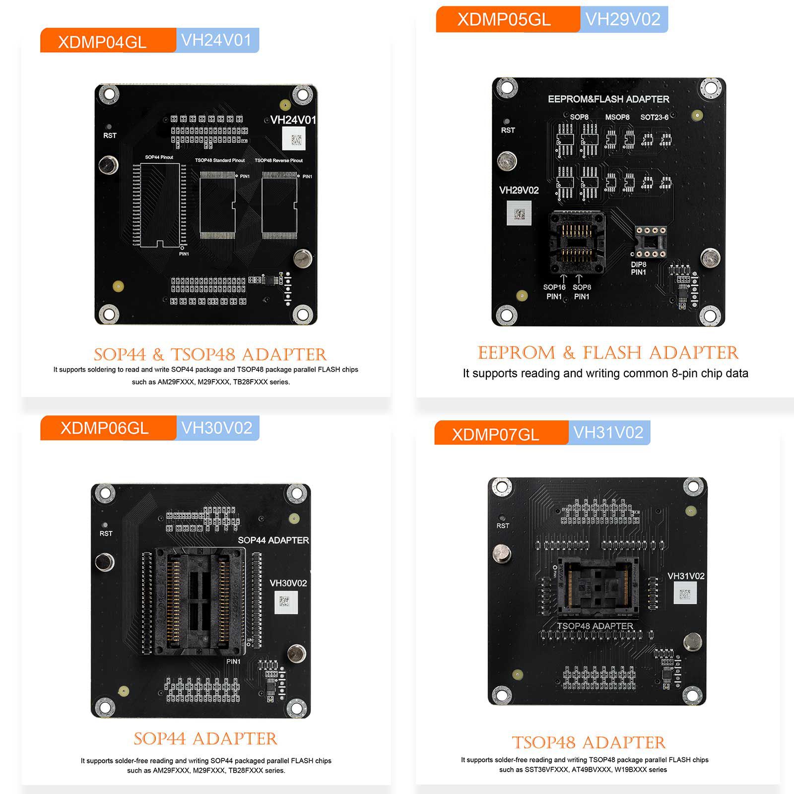 Xhorse Multi Prog Multi-Prog Programmer with VH24 VH29 VH30 VH31 Adapters and MQB48 XDNPM3GL 13 Full Set Adapters