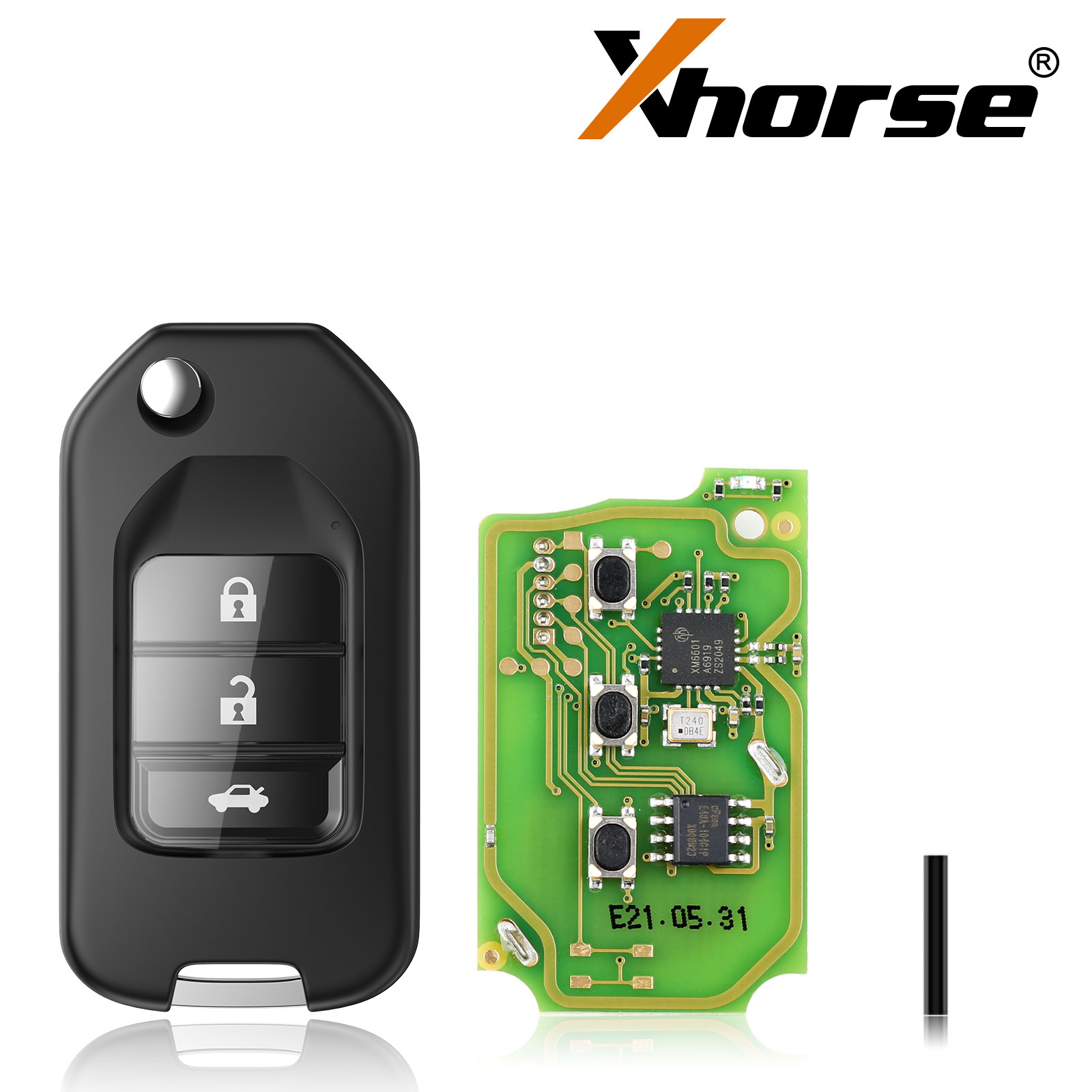 Xhorse XKHO00EN Wire Remote Key Honda Flip 3 Buttons English Version 5pcs/lot