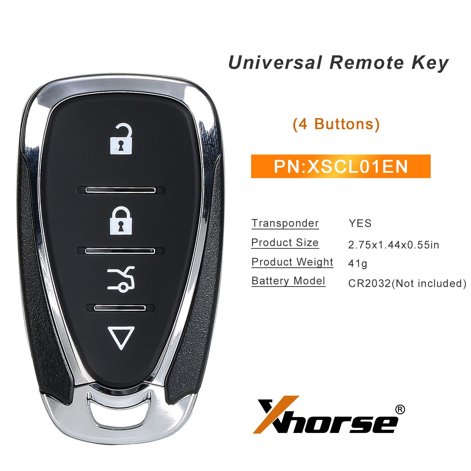 Xhorse XSCL01EN Universal Remote Key 4 Buttons Chevrolet Style 5pcs/lot