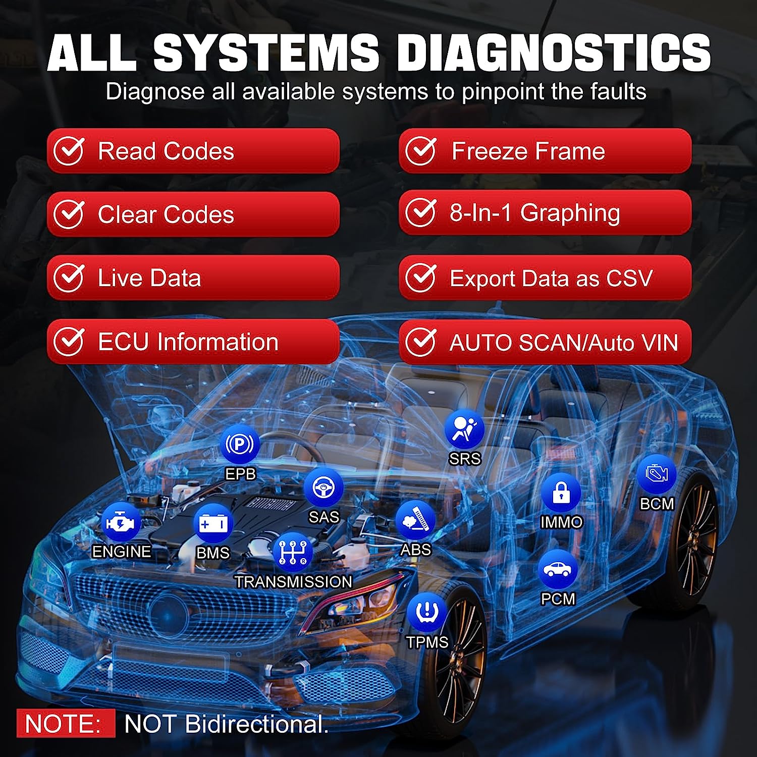 XTOOL InPlus IP608 OBD2 Scanner Diagnostic Tool Android 10.With CAN FD, 30+ Services, All System Scan Tool, ABS Bleeding