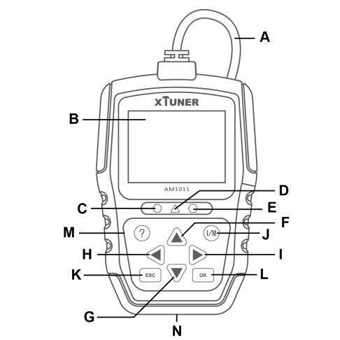 Multi-language XTUNER AM1011 OBDII/EOBD Plus Code Reader