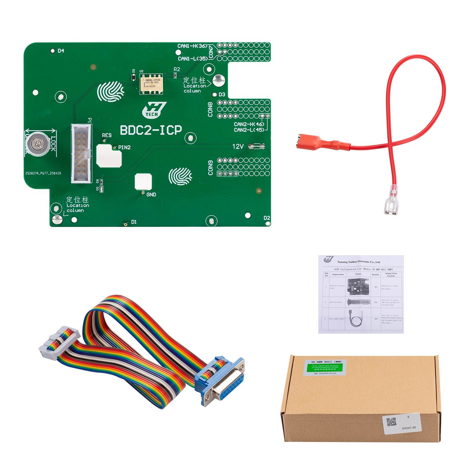 Yanhua Mini ACDP-2 Module 38 with BMW BDC2 Keys Learning Bench Platform and LF Smart Key Antenna Remote Control Receiver