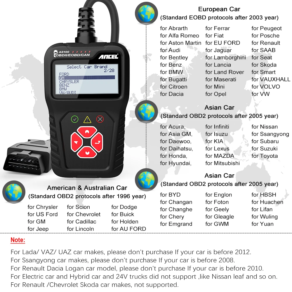 ANCEL AS100 OBD2 Scanner